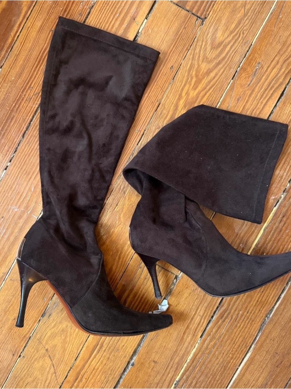 Donald Pliner Chocolate Brown Suede High Heel Knee Boot